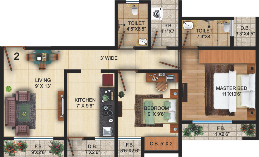 2 BHk Flat image